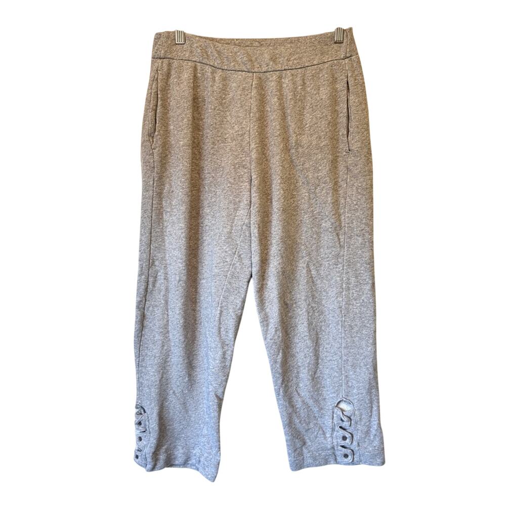 Soft Surroundings Grey Cropped Wide Leg Sweatpants Womens S Casual Summer Pants